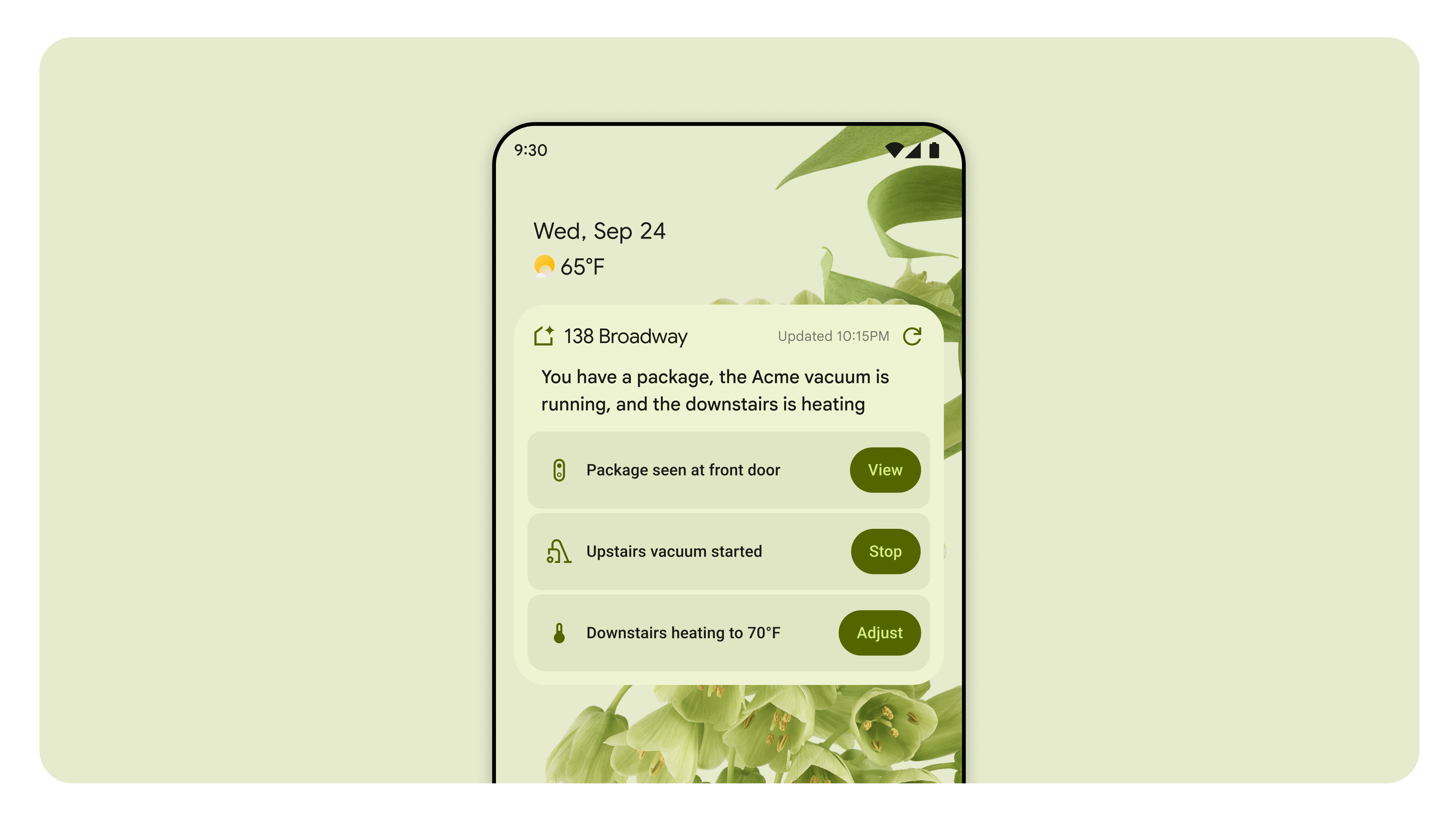 Home summary widget - Google Home at Google I/O
